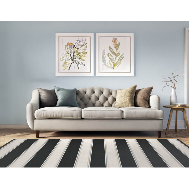 Tapis d'intérieur antidérapant à rayures Jonsson, Rectangulaire 2 pi x 3 pi