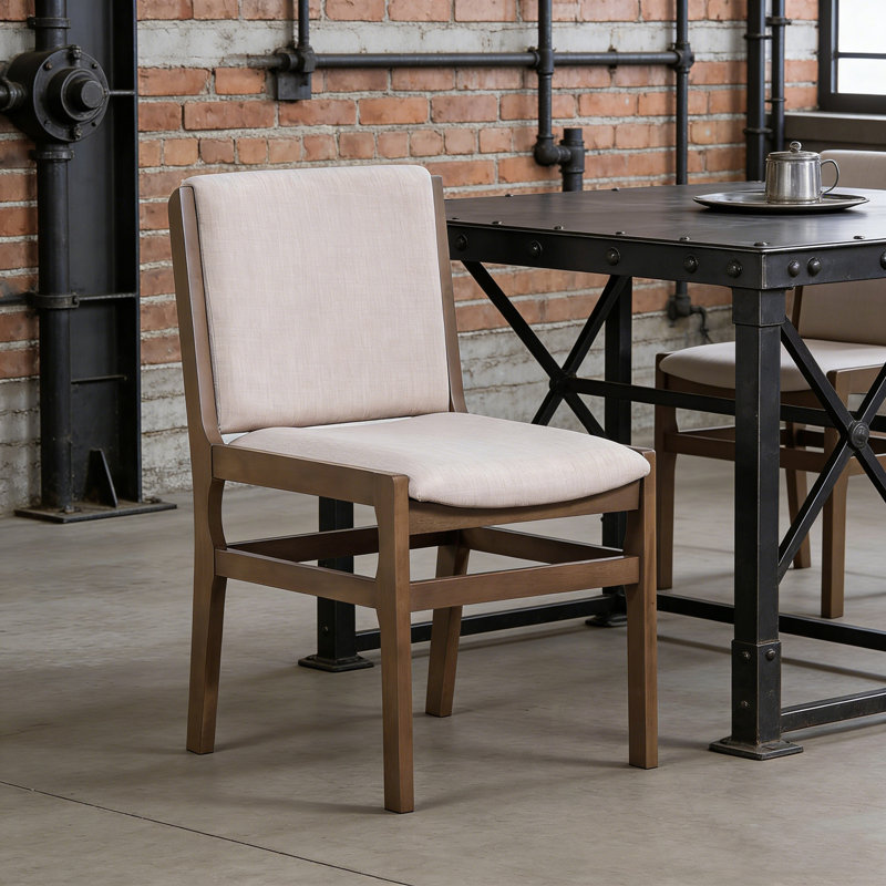 Ensemble de 2 chaises avec coussins moelleux, Noyer