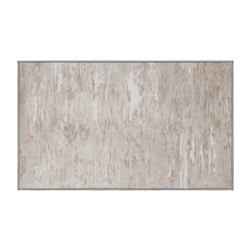 Tapis gris soyeux et moelleux, Rectangle 8 pi x 10 pi