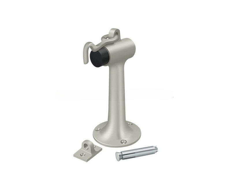 Fixation au sol Deltana DSF630U15, pare-chocs de 6 po avec crochet et œil, robuste, finition nickel satiné, Nickel brossé