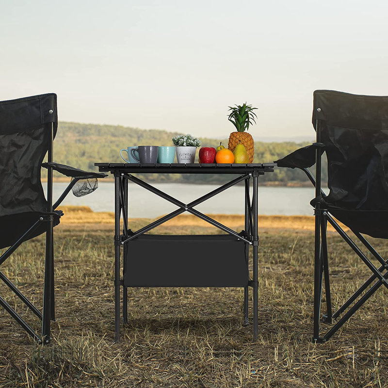 Table de camping pliante en acier Kahlina