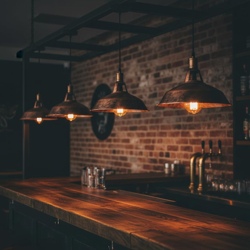 3 - Light Bowl Pendant, Brushed Copper