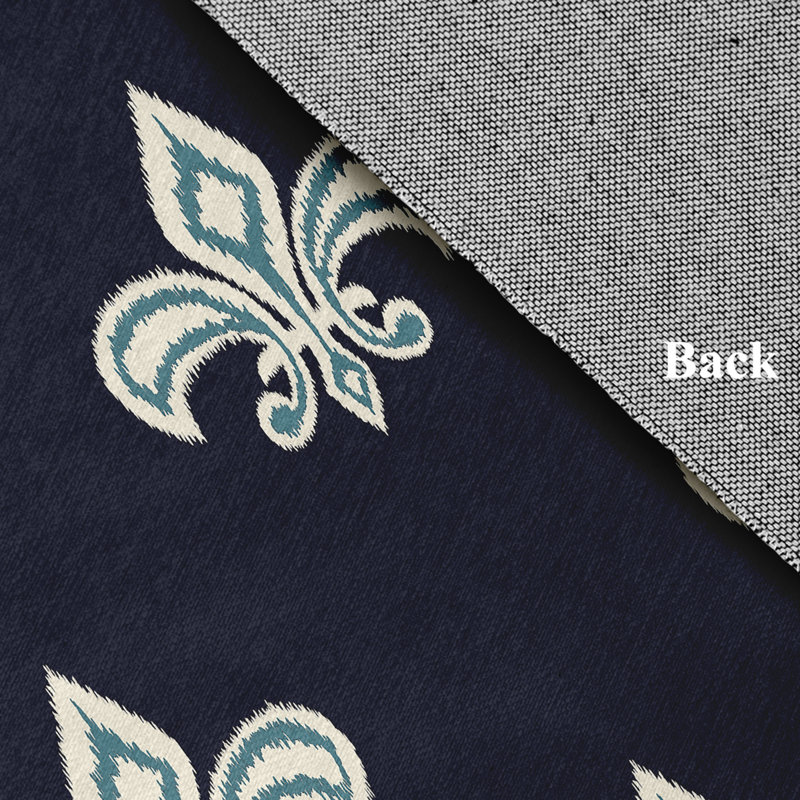 Chenille Damask Indoor Rug, Round 5'