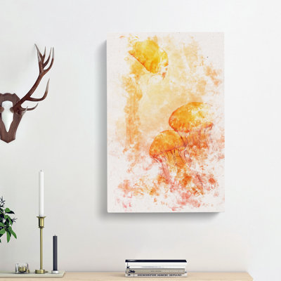 The Orange Jellyfish - Wrapped Canvas