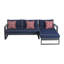 Canapé modulaire d'extérieur en métal Tommy Hilfiger Monterey, bleu marine et gris foncé