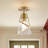 Glass Semi Flush Mount Ceiling Light