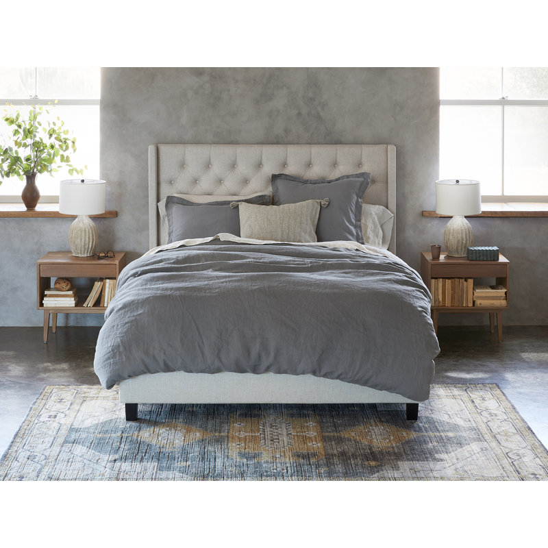 Harbor Blue Organic Cotton Percale Full Sheet Set