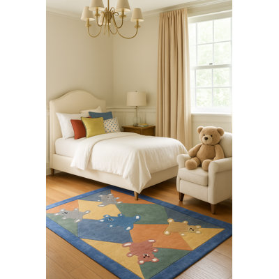 Kiddie Rectangle Patchwork Handmade Synthetic Rug