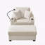 Fauteuil d'appoint 55 po surdimensionné avec repose-pieds et rangement, fauteuil d'appoint de base en velours côtelé confortable avec porte-gobelet, port de charge pour téléphone portable, fauteuil d'appoint inclinable de base-440893316