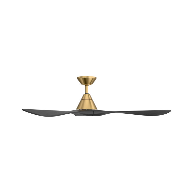 Ventilateur de plafond intelligent à 3 pales en bois naturel Carve avec télécommande incluse, 60", Bronze / chêne blanc