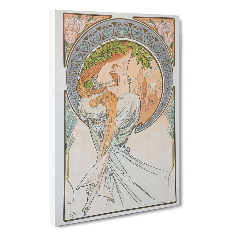 The Arts Poetry Vol.2 by Alphonse Mucha - Wrapped Canvas, 35cm H x 35cm W x 3cm D