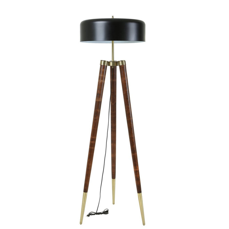 Claypoole 165cm Tripod Floor Lamp, Black