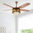 52 Inch Modern European And American Restaurant Inverter Ceiling Fan With Crystal Strips