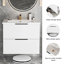 Meuble-lavabo 24 po avec lavabo en céramique - meuble-lavabo mural blanc-126233303-126233300