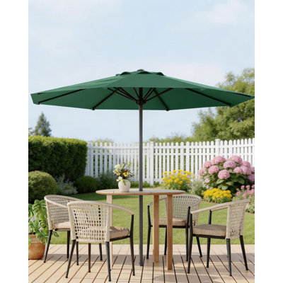 9 ft Outdoor Patio Umbrella, with Crank Lift & Push Button Tilt, UV Protection Waterproof