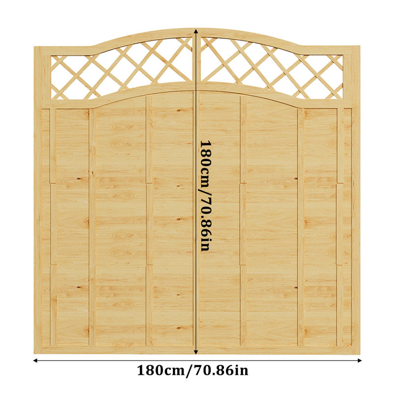 6x6ft Pressure Treated Lattice Top Wooden Garden Fence Panel, 180cm H x 180cm W