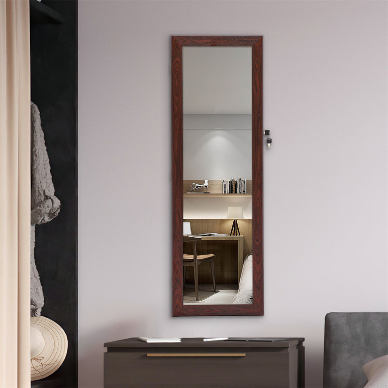 Armoire à bijoux murale avec miroir Castellon, Brun