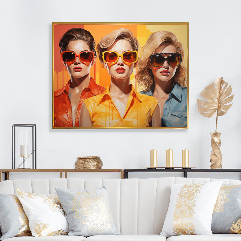 Pop Pop Inspiration I sur toile, 30" H x 40" W, Cadre flottant doré