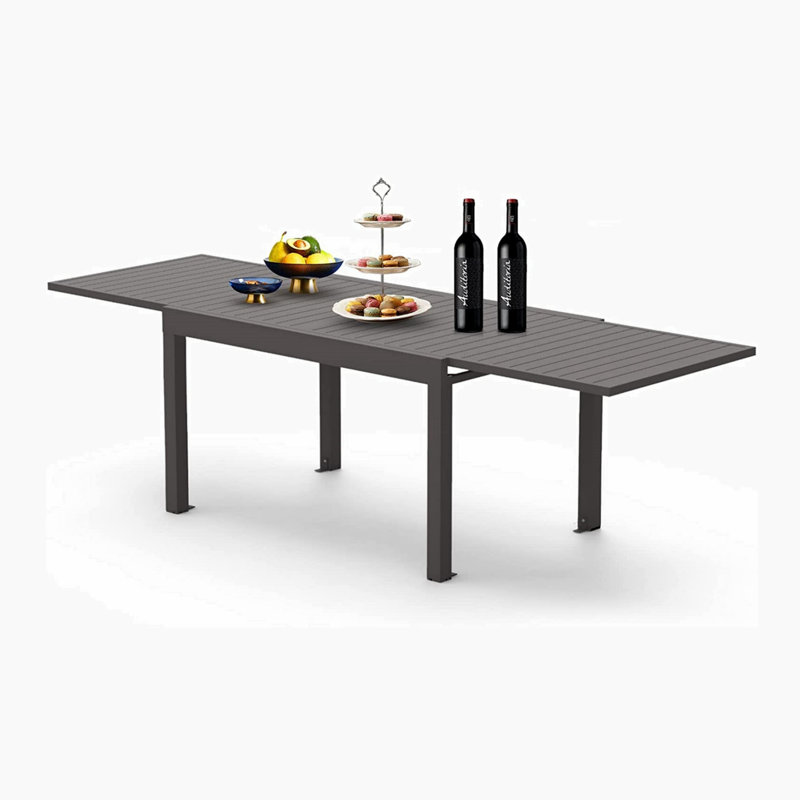 Apolonija Extendable Metal Dining Table, Dark Brown, 35.5" W x 53.25" L