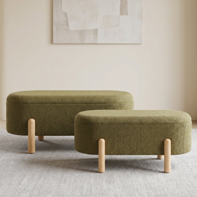 Chenille Upholstered Bench