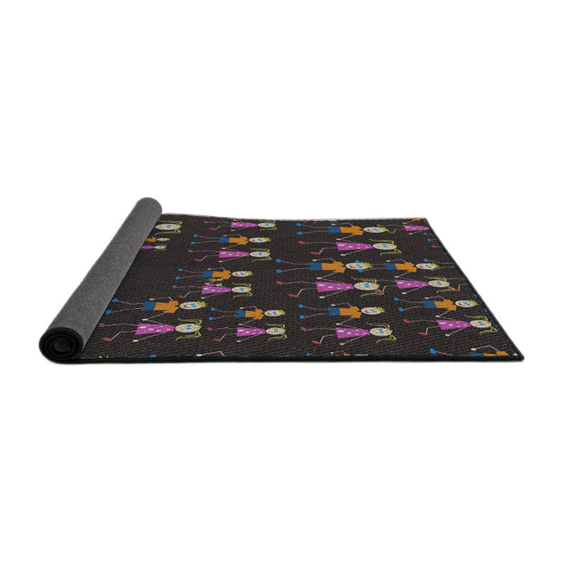 Gris Dagobert/rose/jaune Tapis décoratif, Rond 4 pi