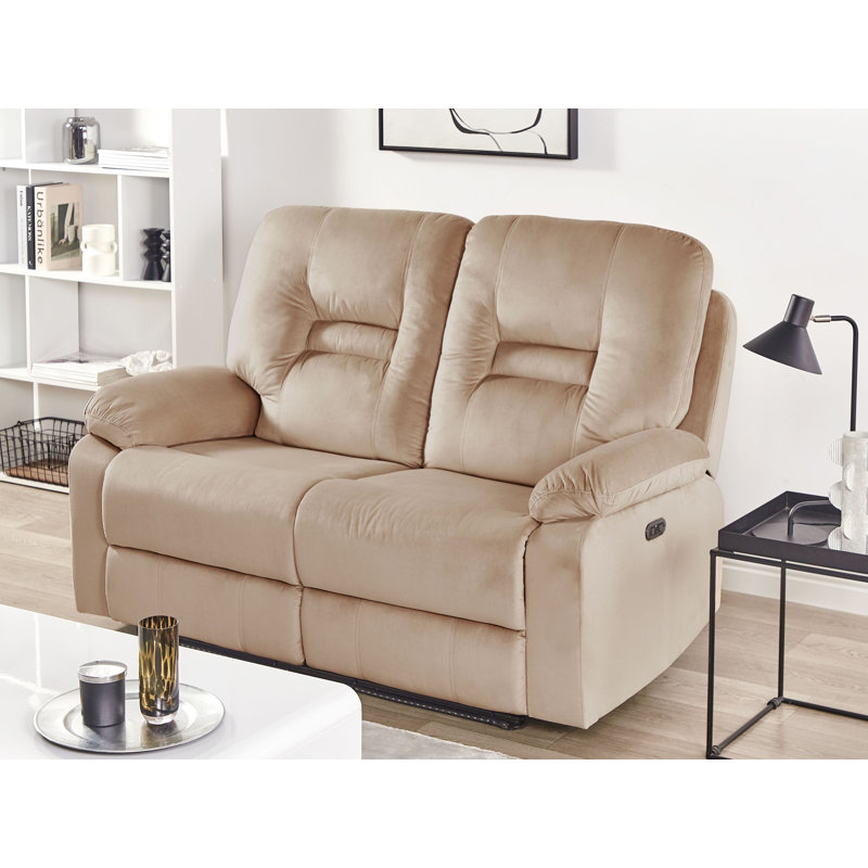Aldea 2 Seater Velvet Electric Reclining Sofa, Beige