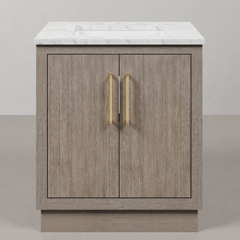 Hugo 30'' W Single Vanity, Satin Gold