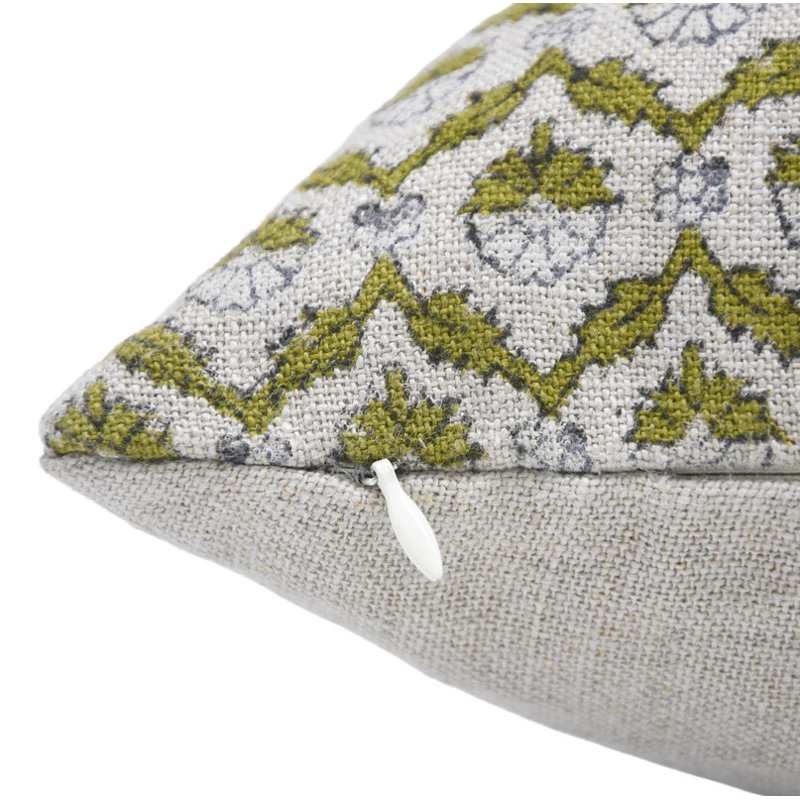 Linen Pillow Cover, Green, Square, 14" x 14"