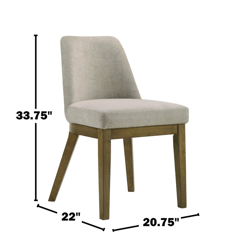 Ensemble de 2 chaises d'appoint rembourrées, brun clair et chêne brun