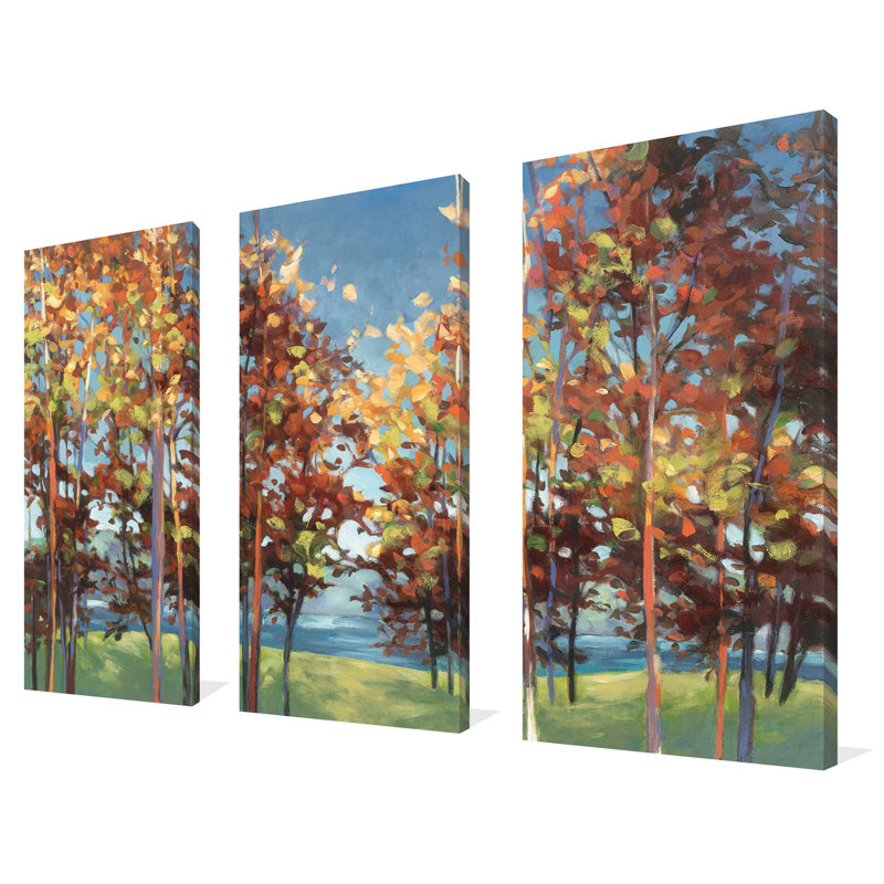 Kaléidoscope - ensemble de 3 reproductions d'art sur toile tendue, H 24 po x l 36 po x P 0,75 po