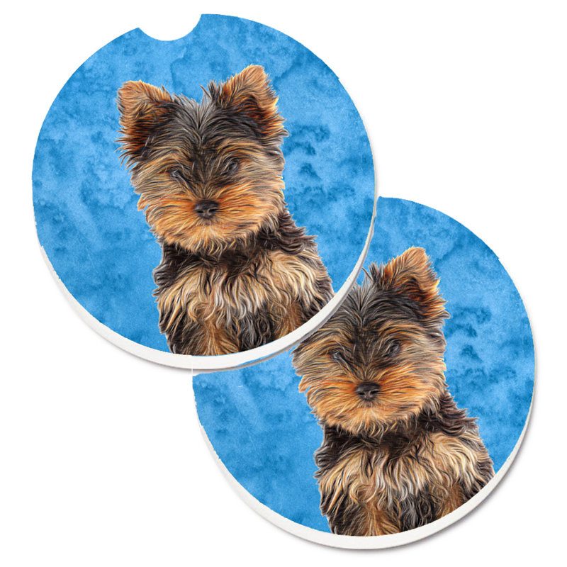 Sous-verre barbu collie voiture, Chiot Yorkie