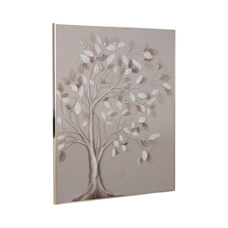 47x59 Dimensional Tangra Tree Plaster Wall Art Canvas and Wood Florals Decor