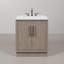 Meuble-lavabo de comptoir en marbre blanc Carrara de 30 po Georgetta avec robinet Georgetta-1043302238