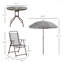 Ensemble de salle à manger de patio 6 pièces pour 4 personnes avec table et chaises d'extérieur avec parasol et 4 chaises de salle à manger pliantes et table ronde en verre pour le jardin et la piscine