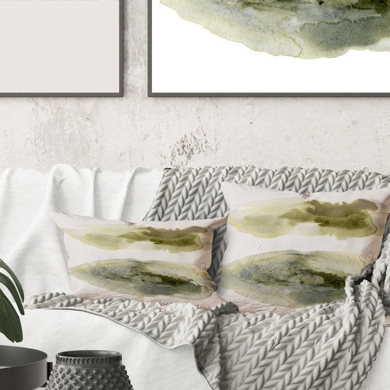 Nuage abstrait vert foncé I - coussin imprimé moderne