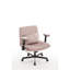 Fauteuil de bureau rose avec accoudoirs croisés, avec roulettes et rotation à 360° - Idéal pour la lecture à domicile | Inclinaison ajustable pour un espace de travail confortable et un mécanisme relaxant de 108° à 130°