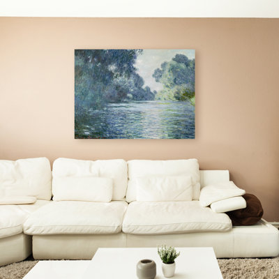 Art mural sur toile tendue - art mural de Claude Monet «Branche de la seine près de Giverny» pour le salon, la chambre à coucher ou le bureau - 35 x 47