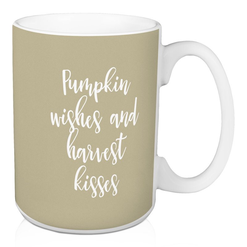Grande tasse à café citrouille et voeux Nystrom, Beige