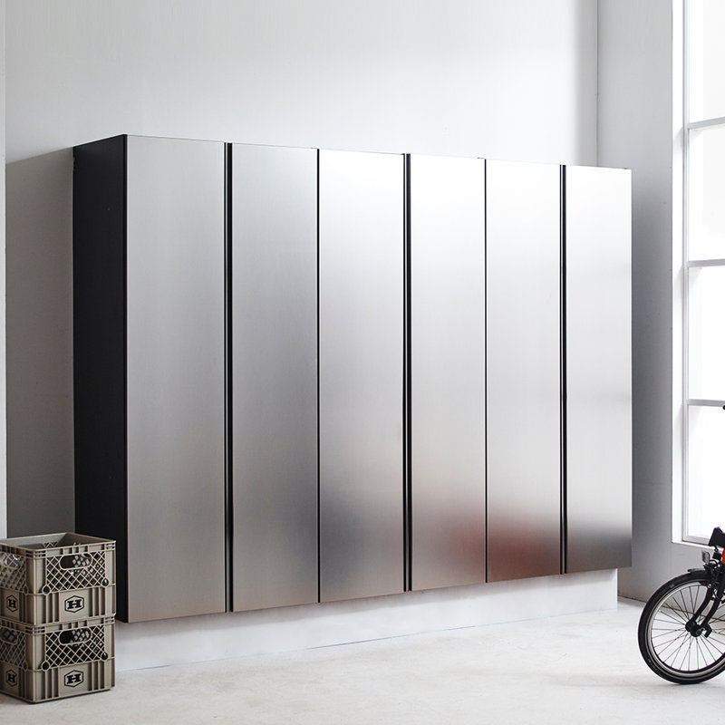 96 In. W X 72 H 20 D Metallic Grey Garage Cabinet . Soft Close Doors And Drawers For Reduced Noise. Wall Mounted To Save Floor Space. Deep Storage Compartments. Water Heat. With Stain Scratch