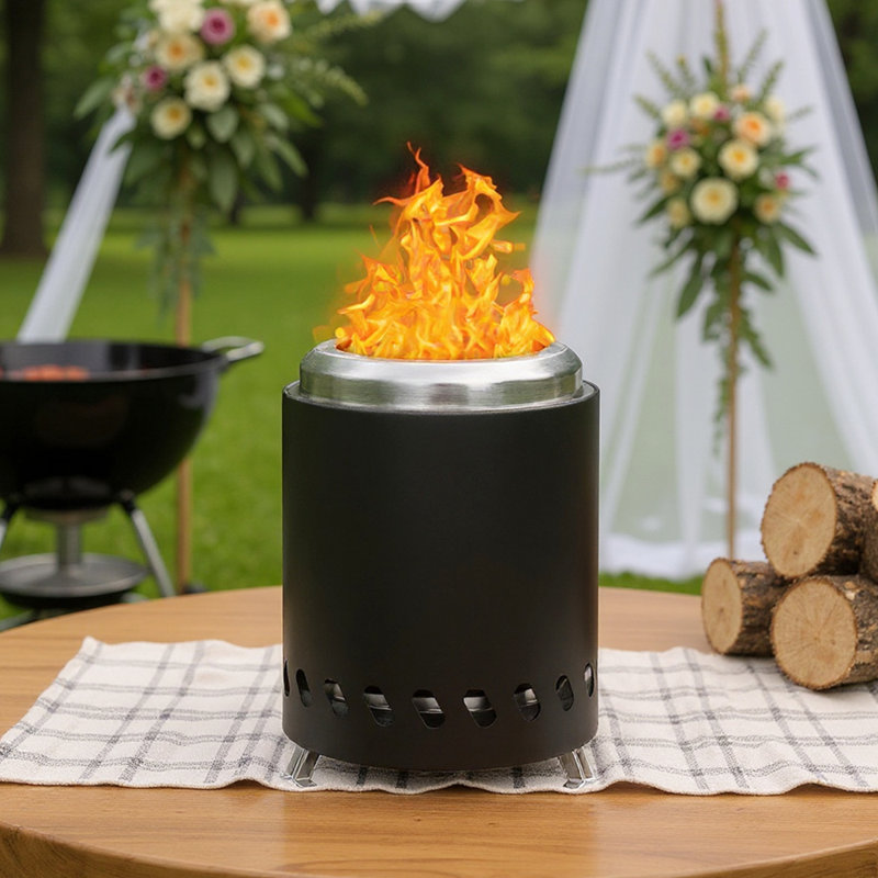 Round Stainless Steel Charcoal Fire Pit