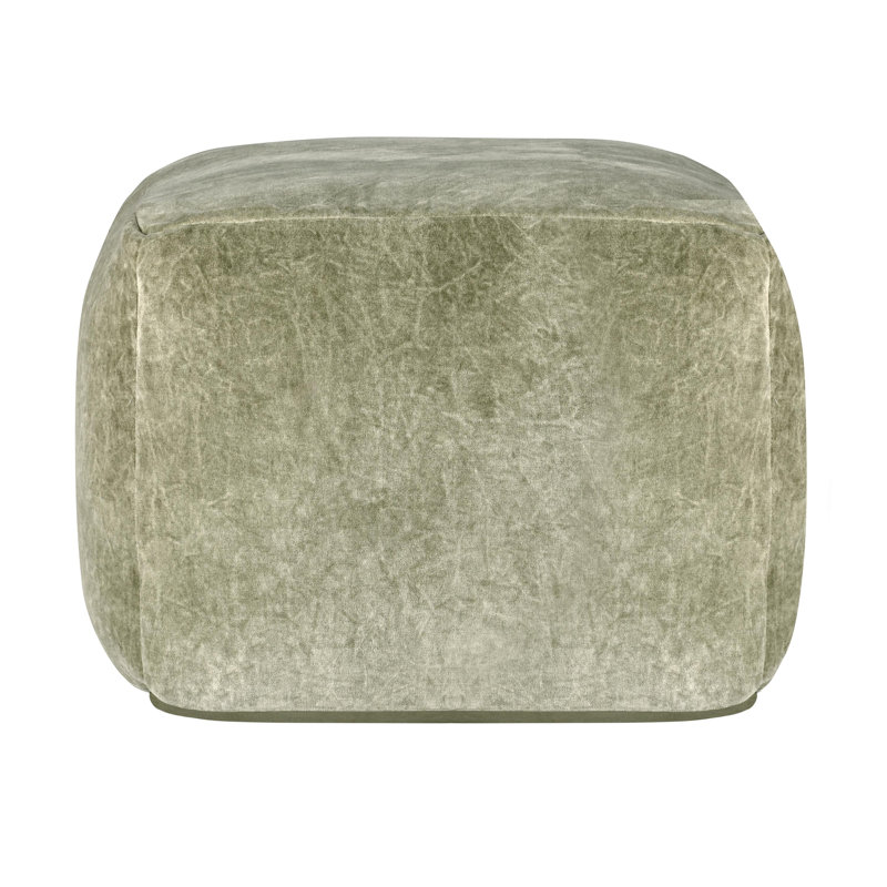 Heirloom Velvet Upholstered Floor Cushion Pouf, Sage Green