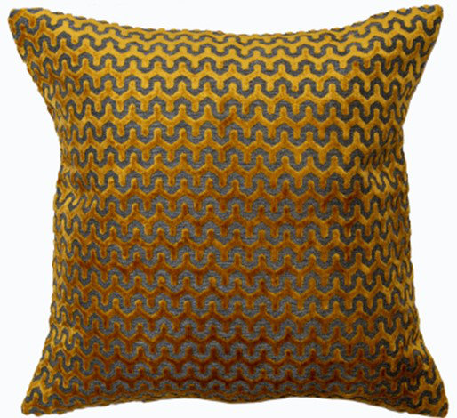 Abstract Sqaure Cushion, Gold