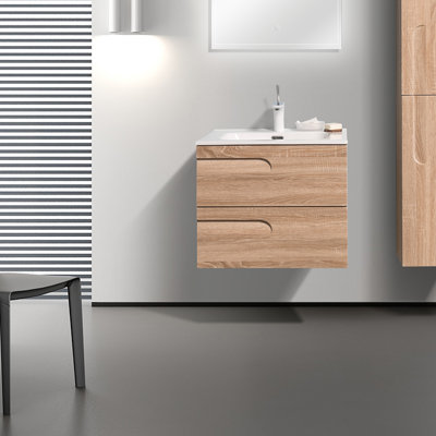 Alberthe 24" Wall-Mounted Single Bathroom Vanity Set