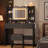 Modern Makeup Vanity with LED Mirror, USB Outlets, 2 Drawers & Stool-722624269