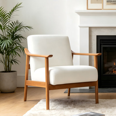 Fauteuil Mid-Century moderne en bois massif