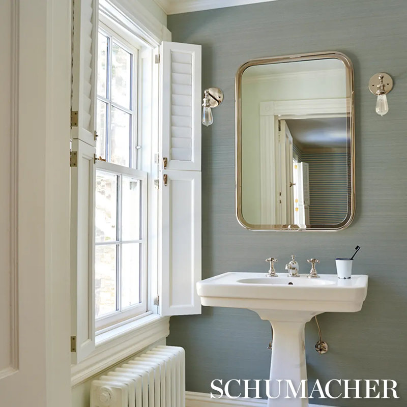 Schumacher x Patterson Flynn Musa Abaca Wallpaper, Blue