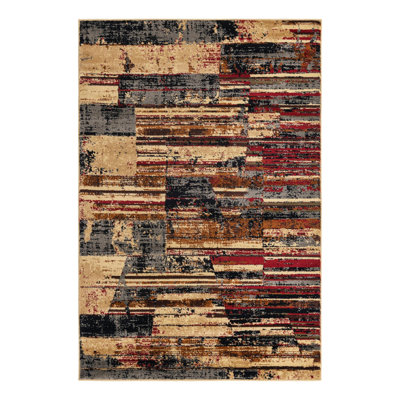 Tapis brun / jaune à motif géométrique Knowle