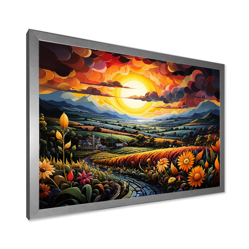 «Whimsical Magical Fields» sur impression sur toile, Cadre simple argenté, H 30 po x l 40 po x P 1,5 po