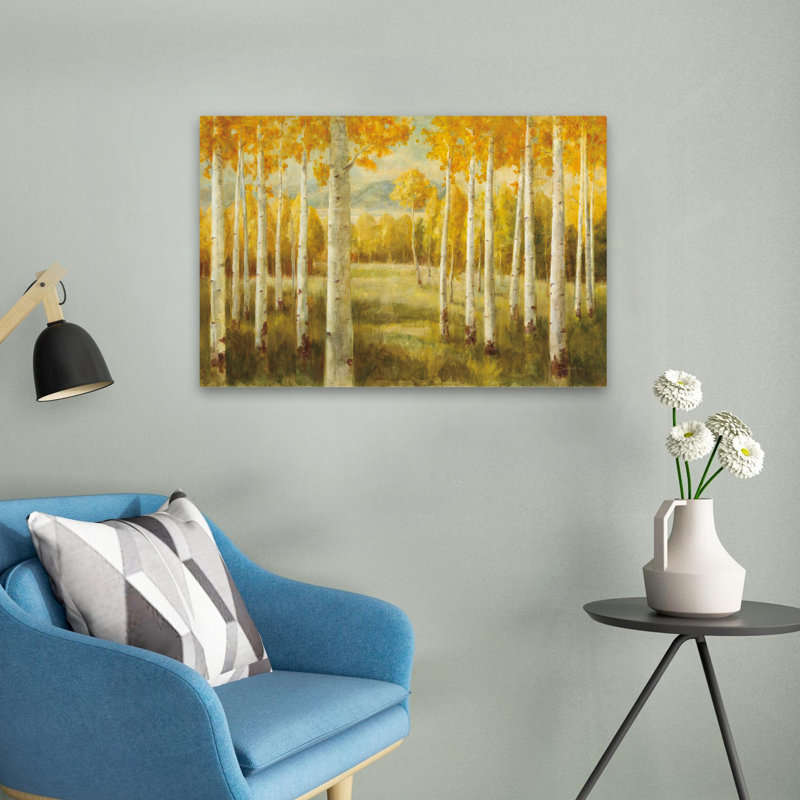 Art automnal et bouleau Aspen Birches, H 16 po x l 24 po