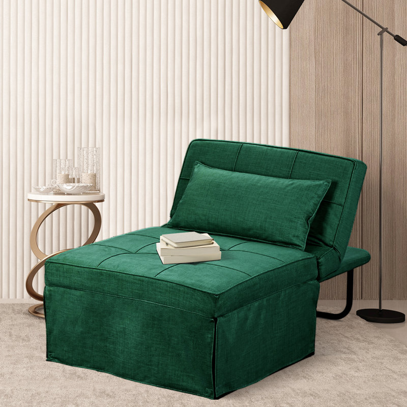 Canapé-lit rembourré 71 po Chaliyah, Green Cotton Blend